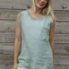 Therese Sleeveless Linen Top Sage Green 1 Therese Sleeveless Linen Top Sage Green -Kitandkaboodal Store IMG 0274 3607344e 8072 4db1 9e27 dafbd0d5782e