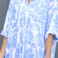 Amelia Tropical Print Cotton Shirt Powder Blue -Kitandkaboodal Store IMG 0283 5ecf187f cee0 4734 a30a 43eaa4afb63f