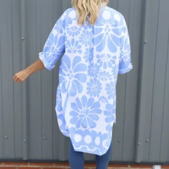 Amelia Tropical Print Cotton Shirt Powder Blue -Kitandkaboodal Store IMG 0285 625a4817 8a61 4023 84ab 0f6f327d88ae