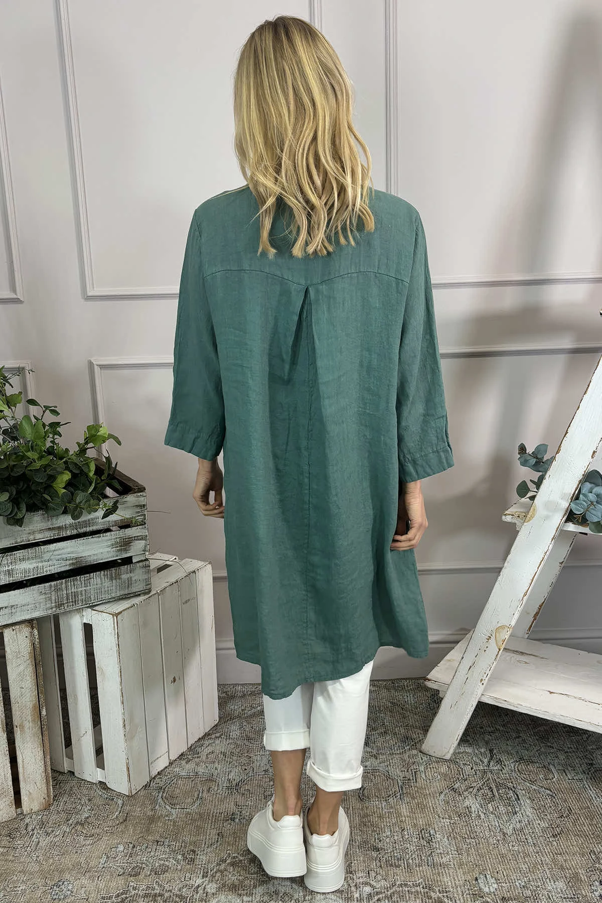Davina Linen Tunic Sage Green 6 Davina Linen Tunic Sage Green - Image 4