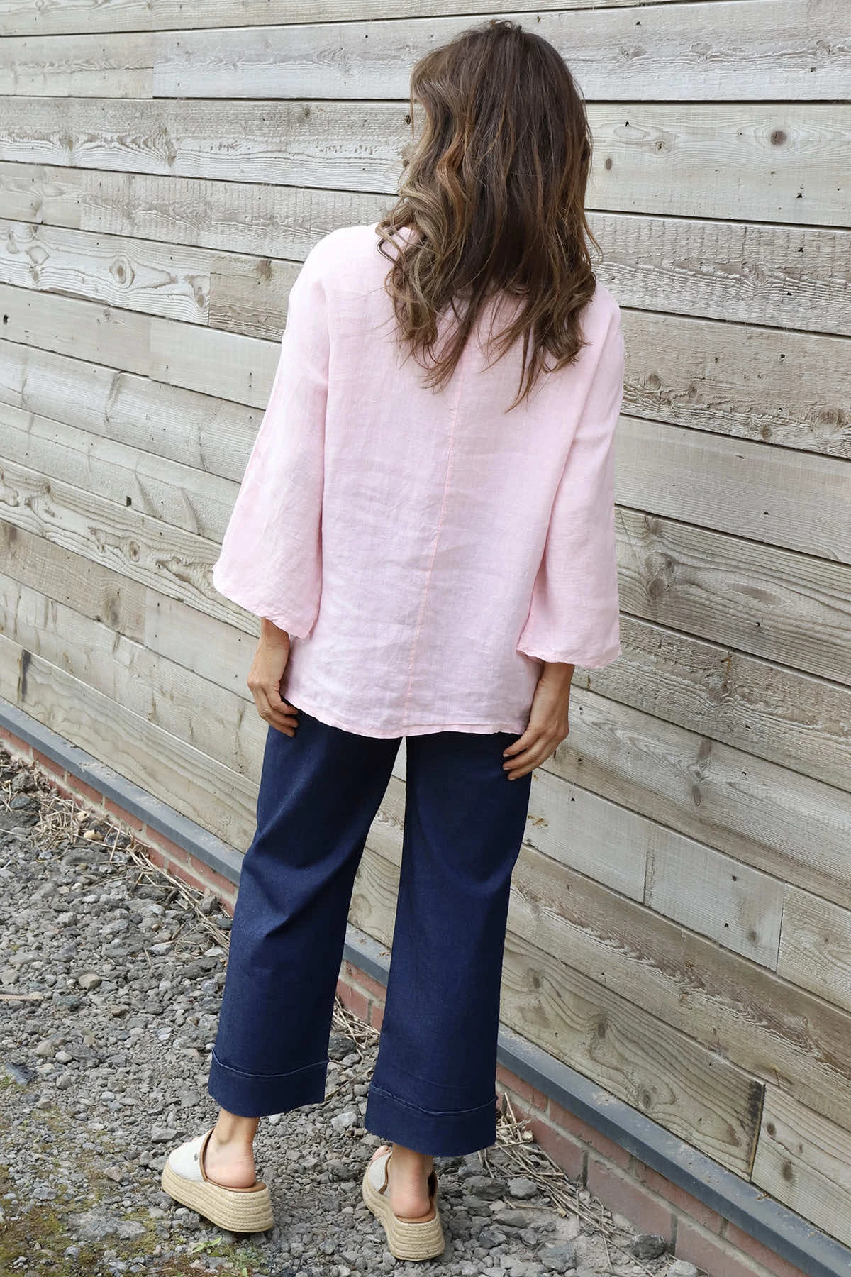 Celestina Tie Detail Linen Top Pink 6 Celestina Tie Detail Linen Top Pink - Image 4