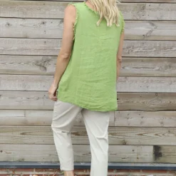 Therese Sleeveless Linen Top Green -Kitandkaboodal Store IMG 0318 195540eb 8374 495c b80b 10e33d4450b3