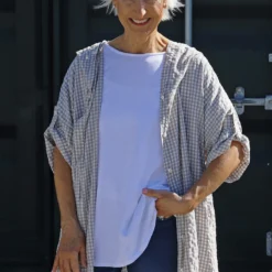 Kyan Gingham Hooded Cotton Shirt Stone 7 Kyan Gingham Hooded Cotton Shirt Stone -Kitandkaboodal Store IMG 0320 057277bb 600a 4345 a2d5 04e7ae06149c