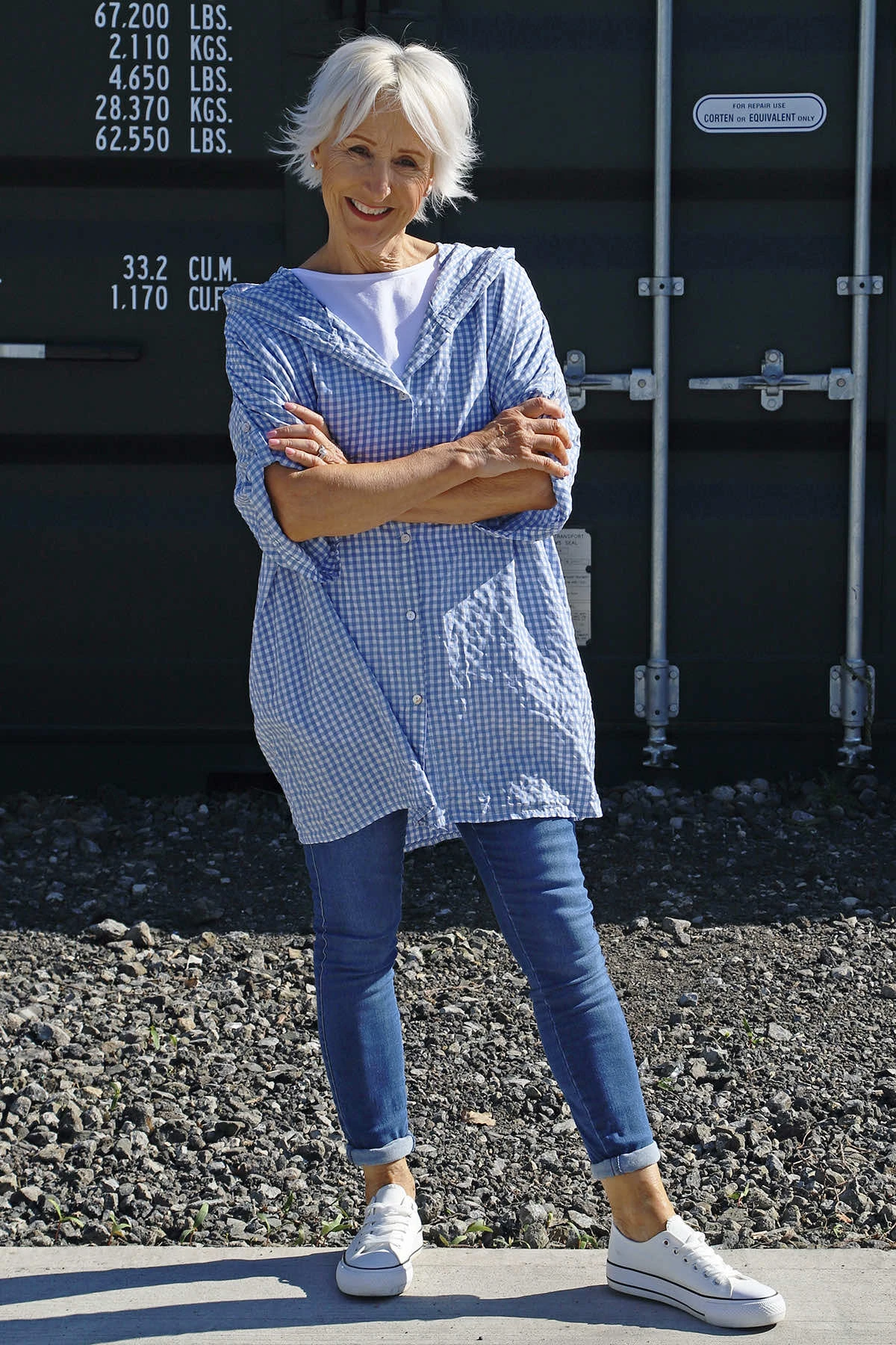 Kyan Gingham Hooded Cotton Shirt Blue 3 Kyan Gingham Hooded Cotton Shirt Blue