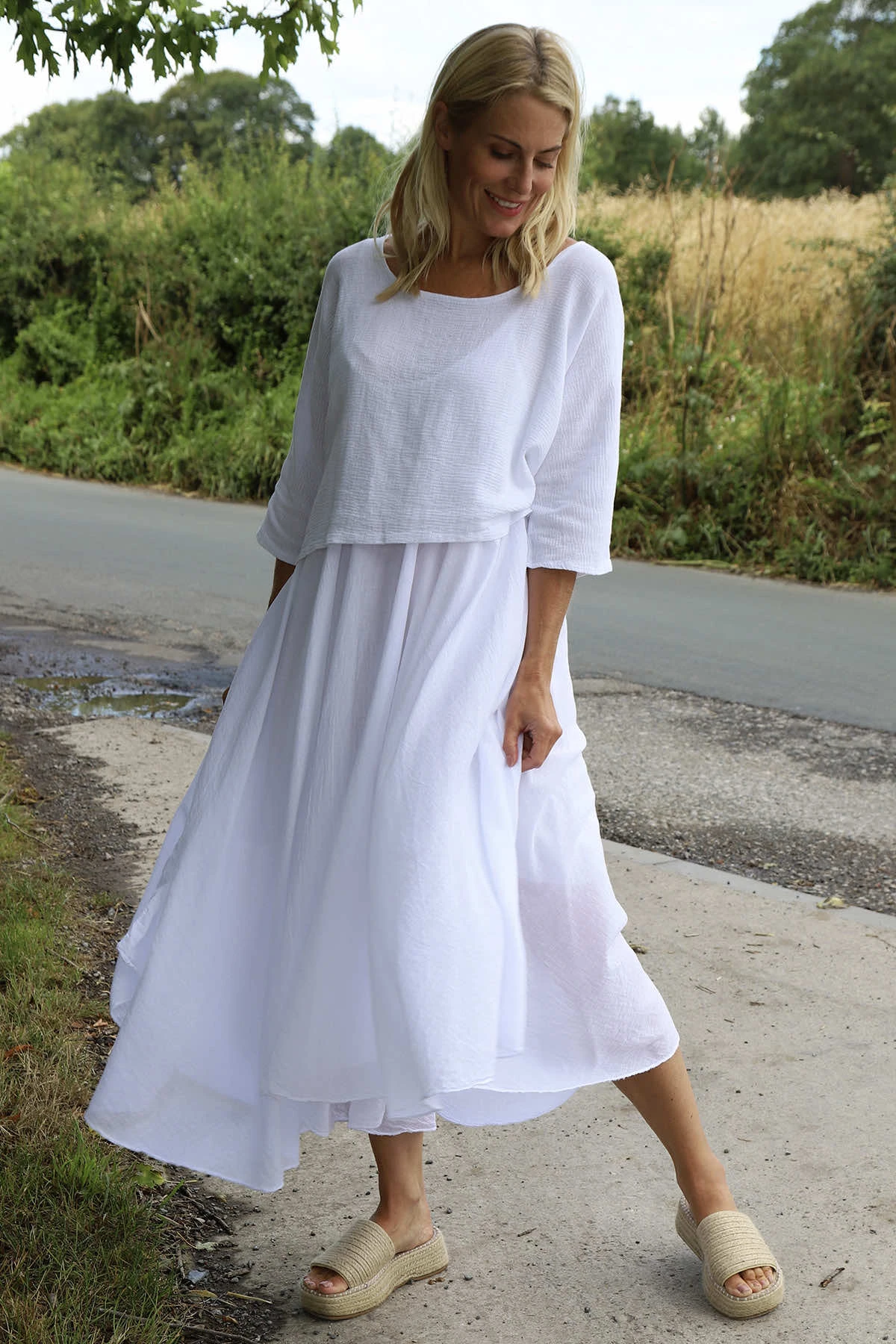 Danisha Cotton Dress Co-Ord White 4 Danisha Cotton Dress Co-Ord White - Image 2