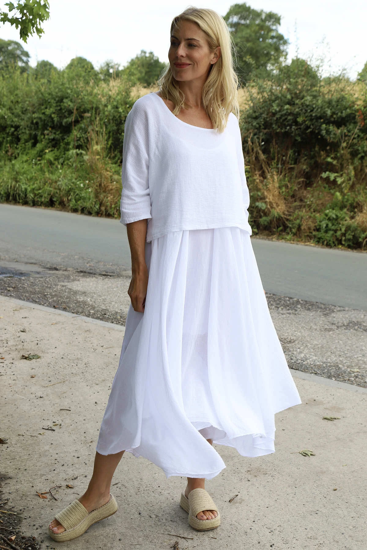 Danisha Cotton Dress Co-Ord White 3 Danisha Cotton Dress Co-Ord White