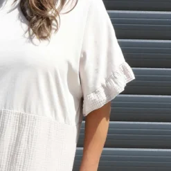 Soleil Tiered Crinkle Cotton Dress Stone 8 Soleil Tiered Crinkle Cotton Dress Stone -Kitandkaboodal Store IMG 0339 9848e668 9367 41de 81fd 25f844334f03