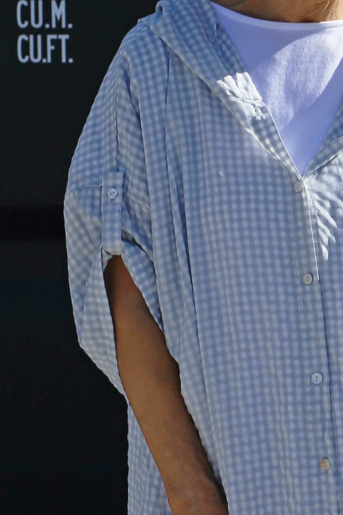 Kyan Gingham Hooded Cotton Shirt Grey 5 Kyan Gingham Hooded Cotton Shirt Grey - Image 3