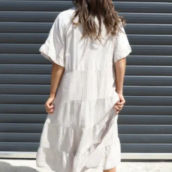 Soleil Tiered Crinkle Cotton Dress Stone 9 Soleil Tiered Crinkle Cotton Dress Stone -Kitandkaboodal Store IMG 0346 da24a9c5 a020 46f8 8725 206d927bf2ac