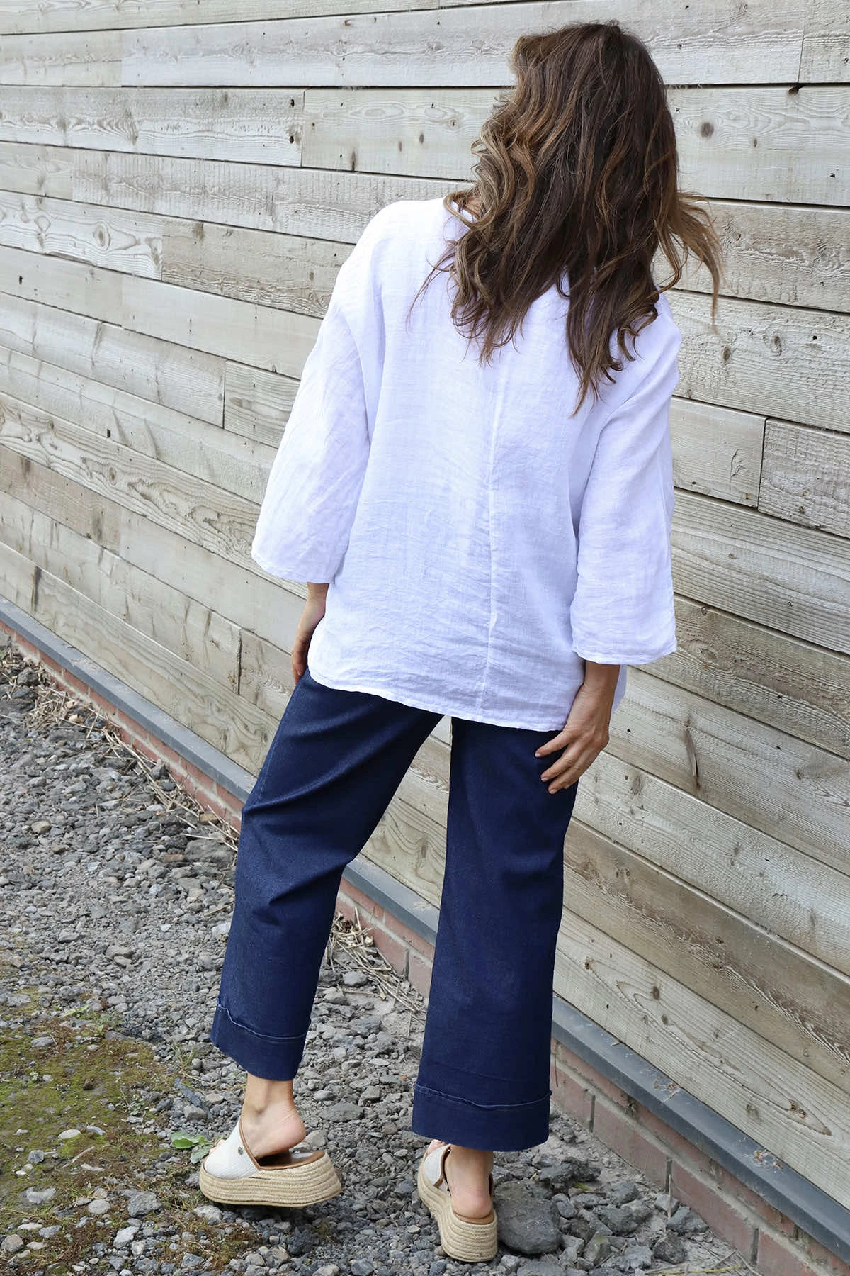 Celestina Tie Detail Linen Top White 6 Celestina Tie Detail Linen Top White - Image 4