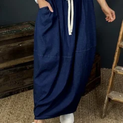 Branwen Denim Skirt Dark Denim -Kitandkaboodal Store IMG 0357