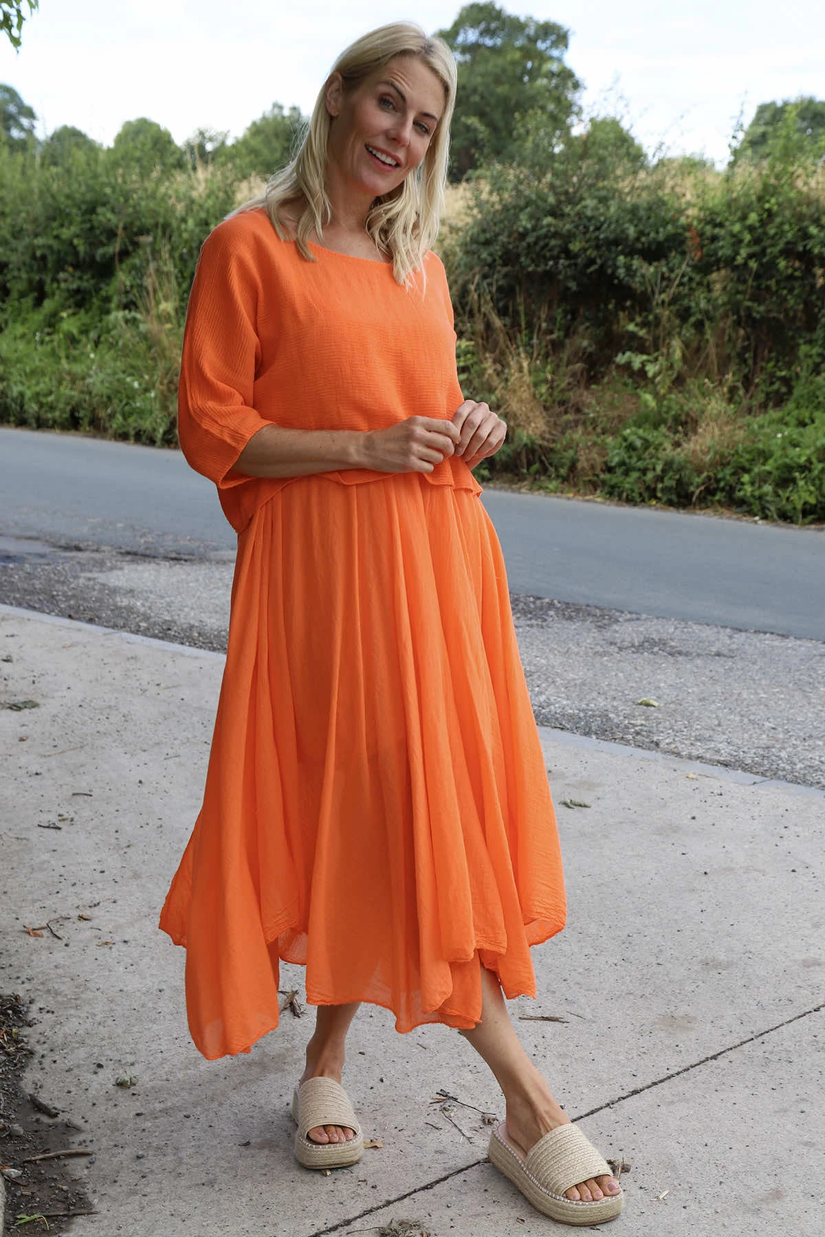 Danisha Cotton Dress Co-Ord Orange 3 Danisha Cotton Dress Co-Ord Orange