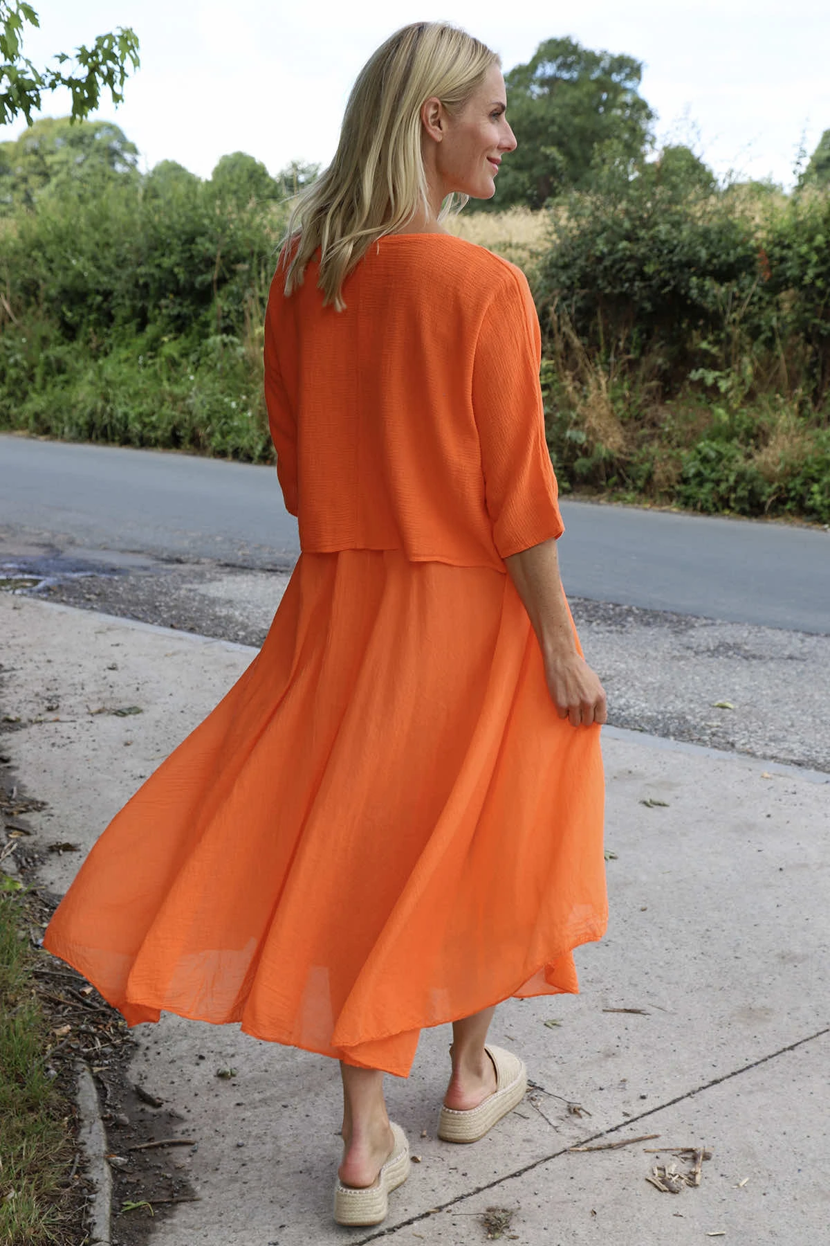 Danisha Cotton Dress Co-Ord Orange 6 Danisha Cotton Dress Co-Ord Orange - Image 4