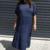 Soleil Tiered Crinkle Cotton Dress Navy 2 Soleil Tiered Crinkle Cotton Dress Navy -Kitandkaboodal Store IMG 0385 f9613f75 b44f 42dd bd53 1301481770fc