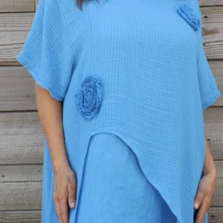 Lulworth Layered Rosette Linen Dress Blue 8 Lulworth Layered Rosette Linen Dress Blue -Kitandkaboodal Store IMG 0386 e8be951a 1a50 452a b38d 71c8f312903a