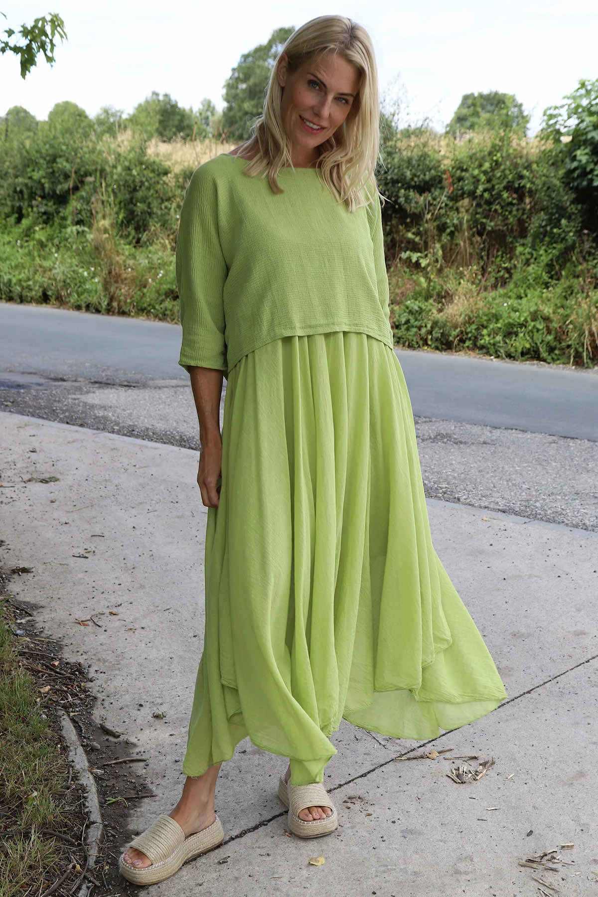 Danisha Cotton Dress Co-Ord Green 3 Danisha Cotton Dress Co-Ord Green