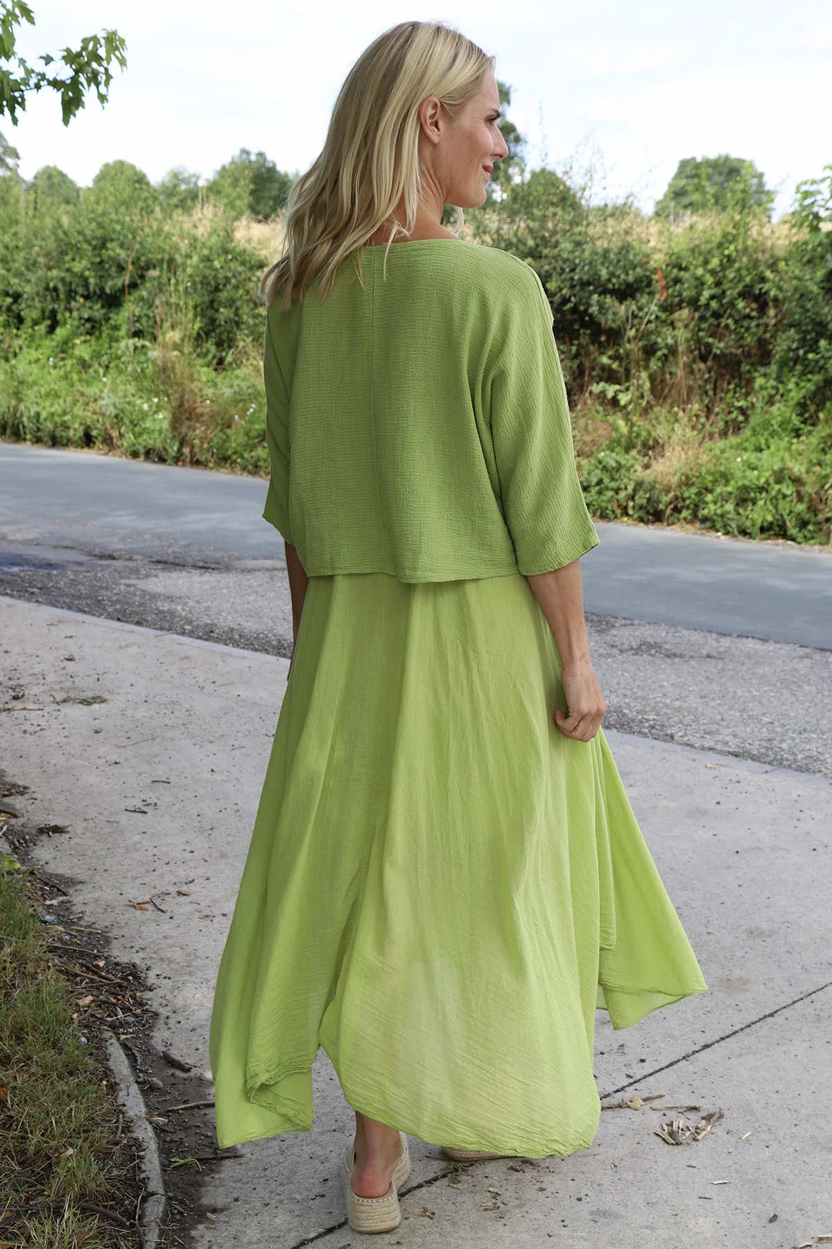 Danisha Cotton Dress Co-Ord Green 6 Danisha Cotton Dress Co-Ord Green - Image 4