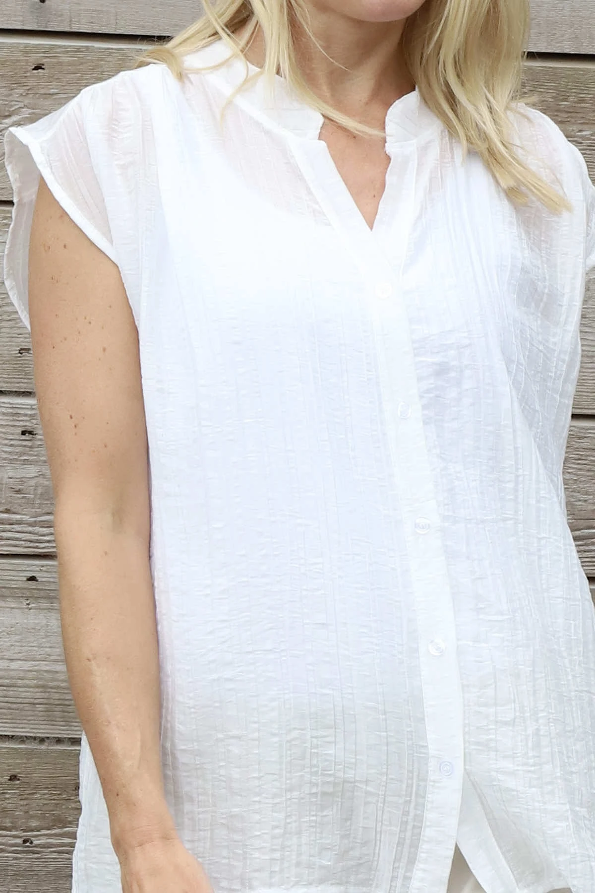 Kimmie Sleeveless Blouse White 5 Kimmie Sleeveless Blouse White - Image 3