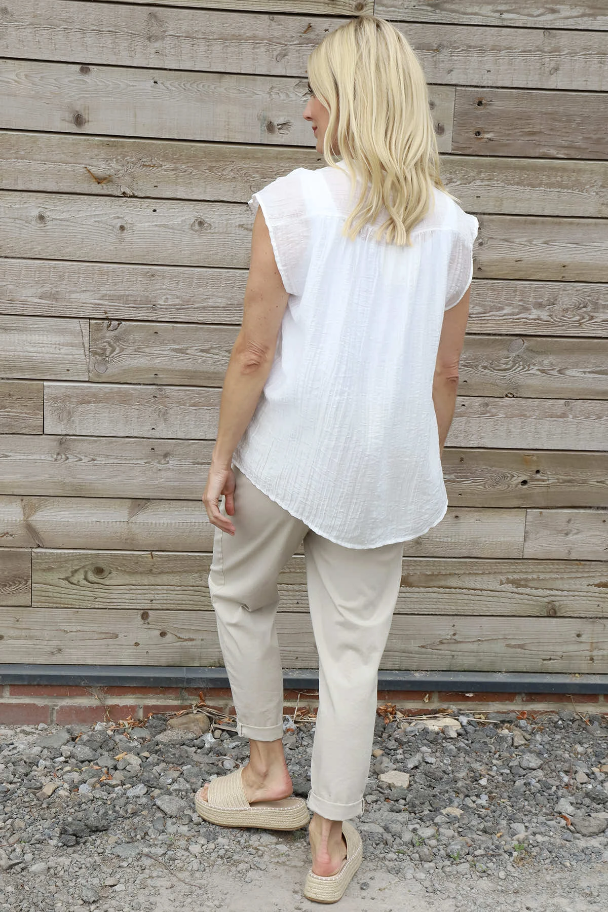 Kimmie Sleeveless Blouse White 6 Kimmie Sleeveless Blouse White - Image 4