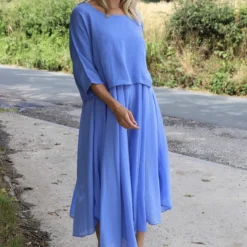 Danisha Cotton Dress Co-Ord Powder Blue