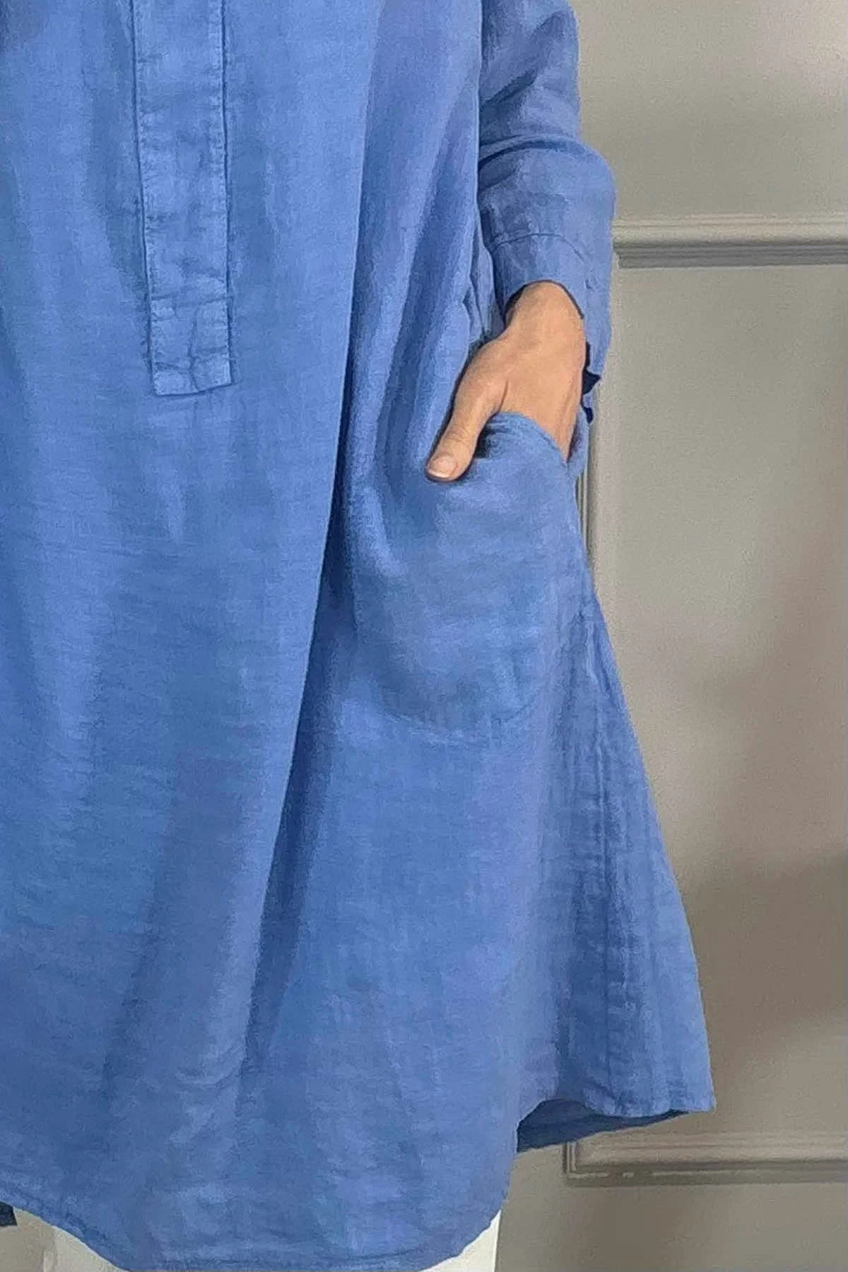 Davina Linen Tunic Powder Blue 5 Davina Linen Tunic Powder Blue - Image 3