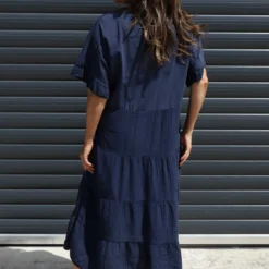 Soleil Tiered Crinkle Cotton Dress Navy -Kitandkaboodal Store IMG 0406 24f5c3ff eb12 44f1 821d 2899bc9b87f6