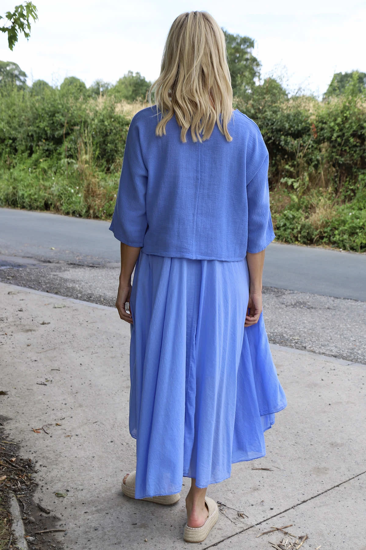 Danisha Cotton Dress Co-Ord Powder Blue 6 Danisha Cotton Dress Co-Ord Powder Blue - Image 4