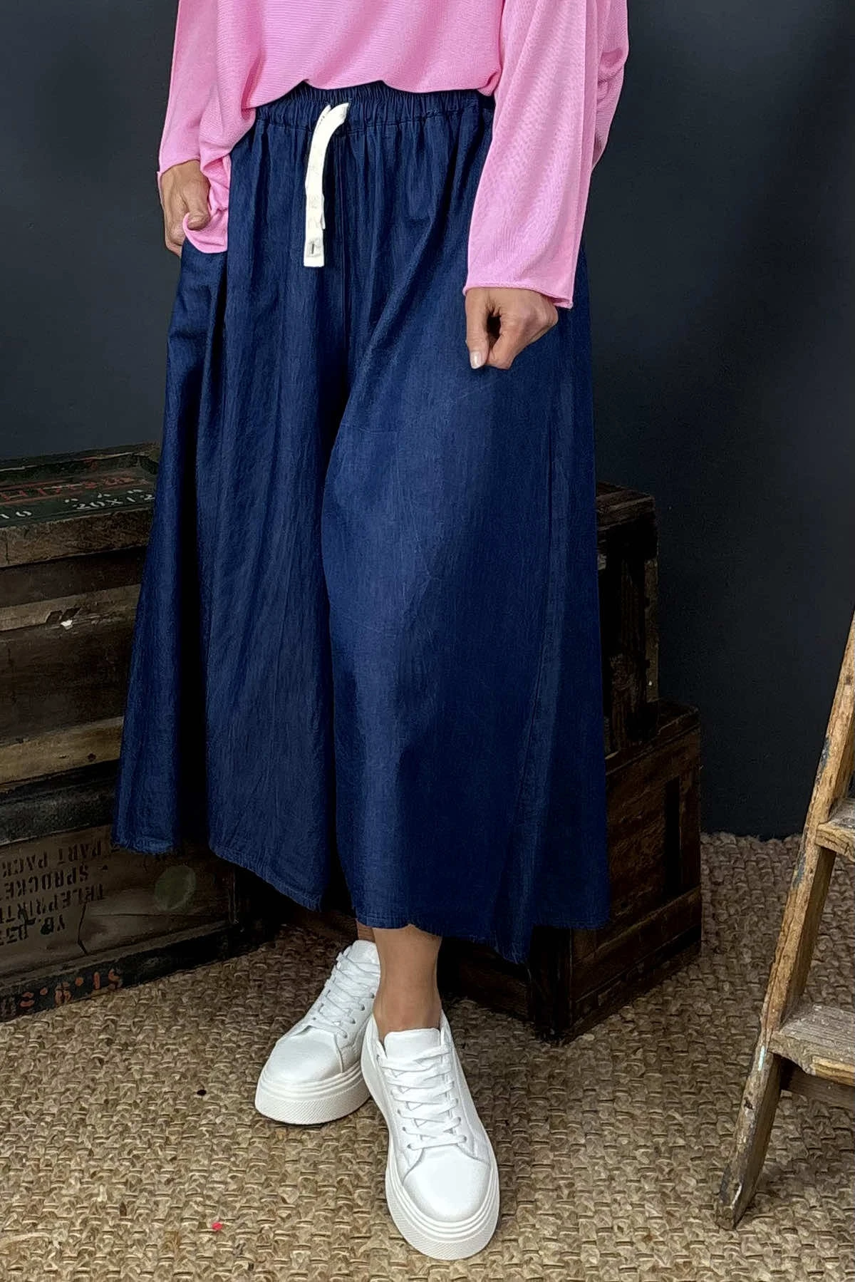 Kamala Denim Culottes Dark Denim 5 Kamala Denim Culottes Dark Denim - Image 3