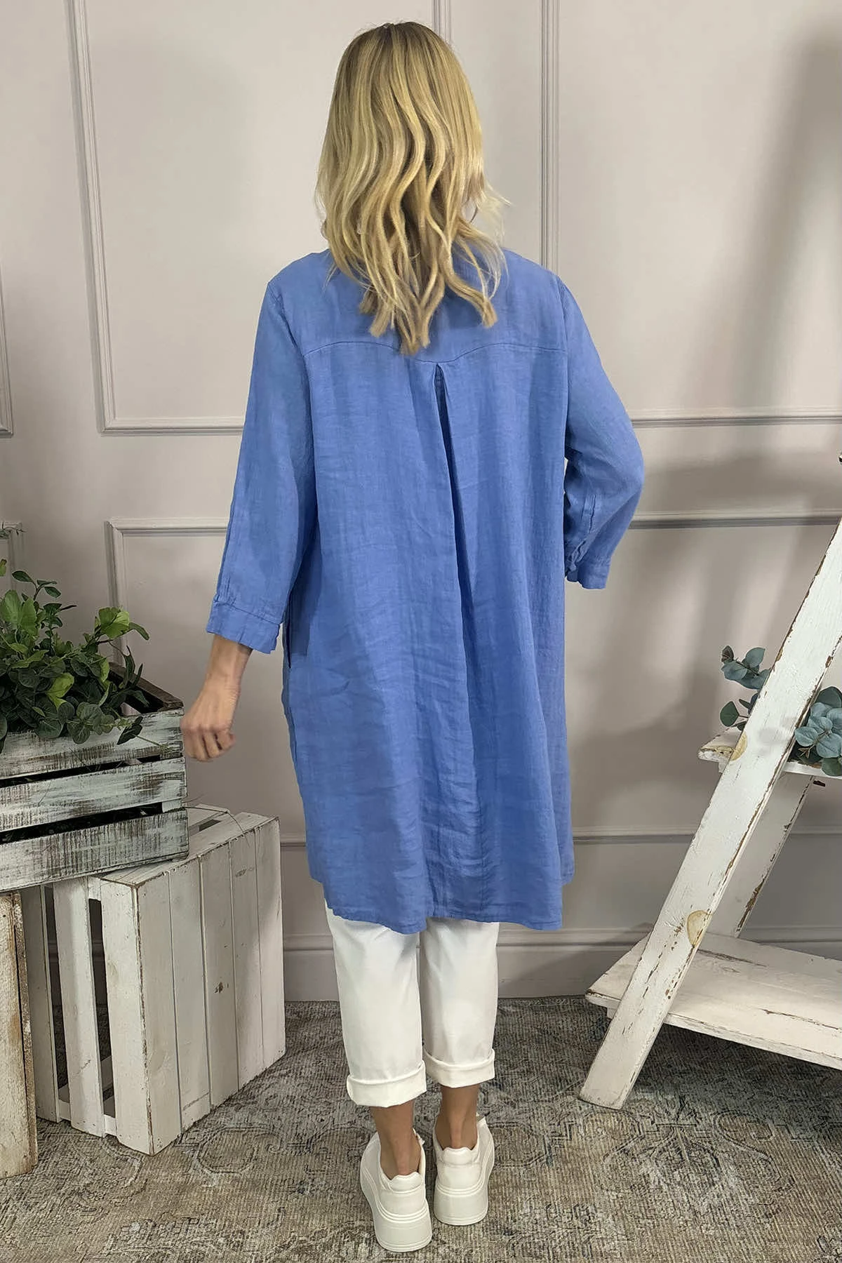Davina Linen Tunic Powder Blue 6 Davina Linen Tunic Powder Blue - Image 4