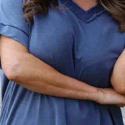 Luisa Washed V-Neck Cotton Top Navy 8 Luisa Washed V-Neck Cotton Top Navy -Kitandkaboodal Store IMG 0435 cca8f5e4 d6aa 43e3 997c 230d856bf497