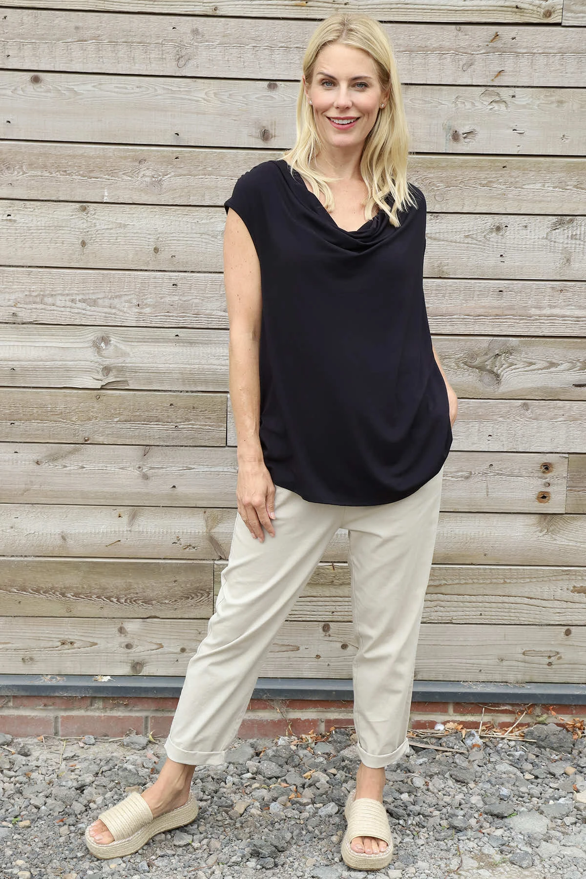 Antonina Cowl Neck Top Black 3 Antonina Cowl Neck Top Black