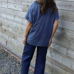 Luisa Washed V-Neck Cotton Top Navy 9 Luisa Washed V-Neck Cotton Top Navy -Kitandkaboodal Store IMG 0448 617bdc12 ba55 46cc 89ef 2e4ece49af25