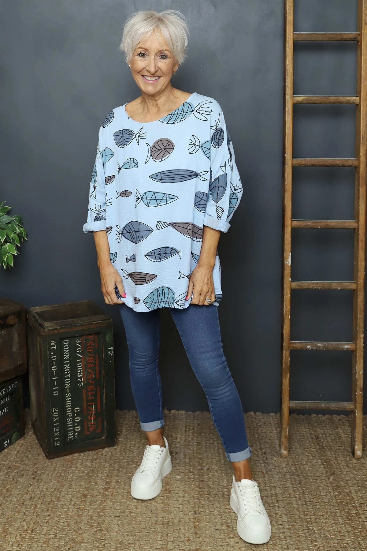 Katrina Pisces Crinkle Cotton Top Light Blue 3 Katrina Pisces Crinkle Cotton Top Light Blue