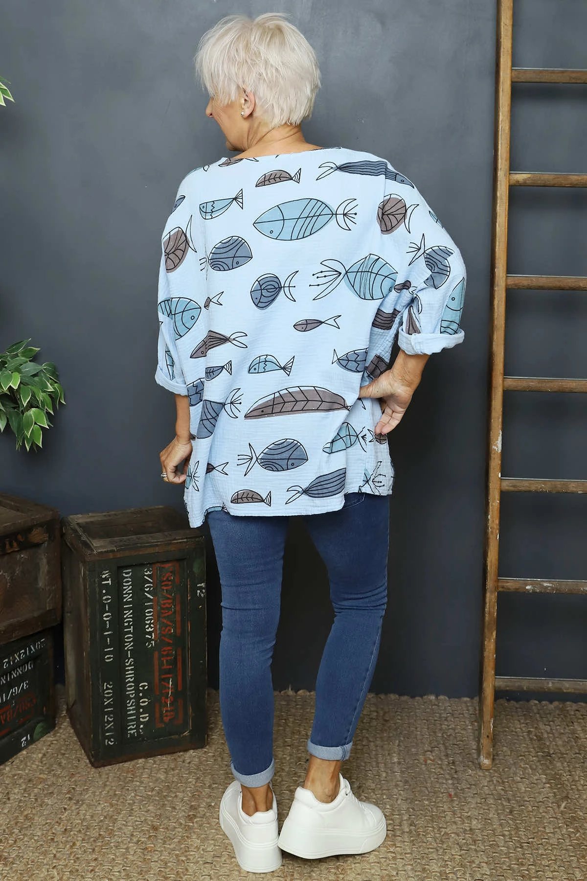 Katrina Pisces Crinkle Cotton Top Light Blue 6 Katrina Pisces Crinkle Cotton Top Light Blue - Image 4