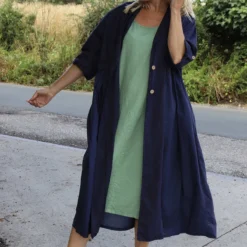 Meryl Long Cotton Jacket Navy -Kitandkaboodal Store IMG 0499 709fd4e3 bcc2 4970 88ae 336e039b81a6