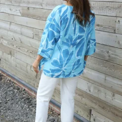 Vicki Pattern Linen Top Kingfisher -Kitandkaboodal Store IMG 0507 a11588de f4c0 4ffb a488 66ec0c37a61f