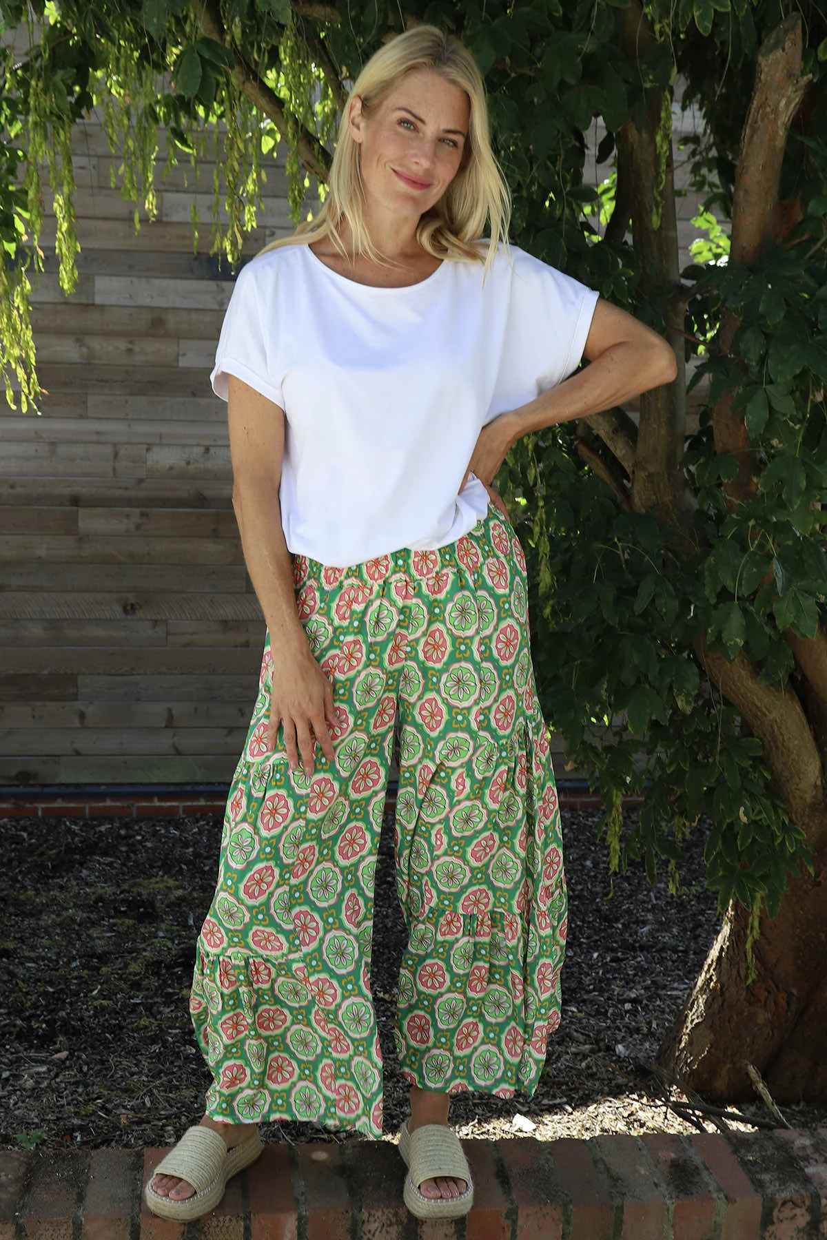 Maribel Print Trousers Emerald 3 Maribel Print Trousers Emerald