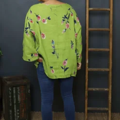 Vicki Rose Print Linen Top Olive -Kitandkaboodal Store IMG 0536 55e2ef73 8653 4a27 ac56 67ef08af4996