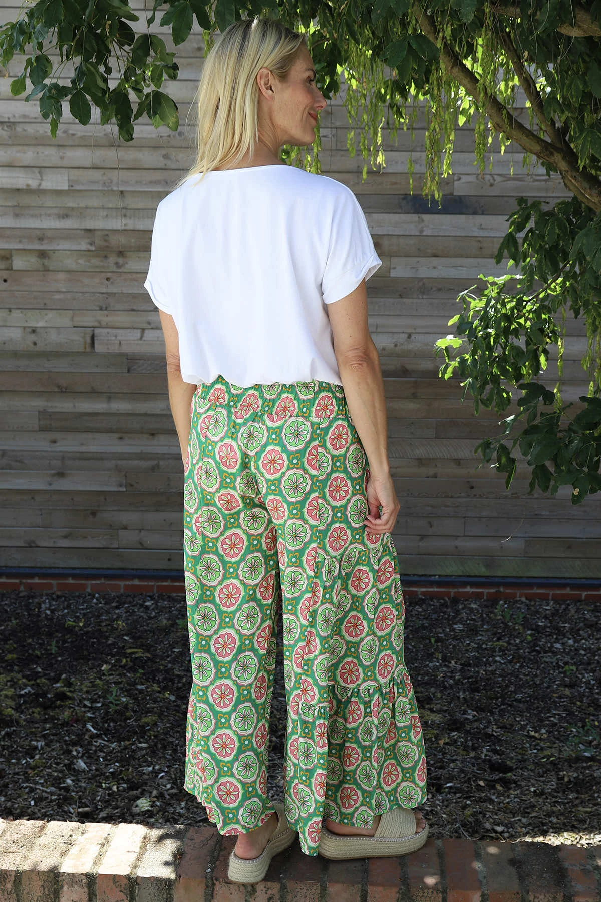 Maribel Print Trousers Emerald 6 Maribel Print Trousers Emerald - Image 4