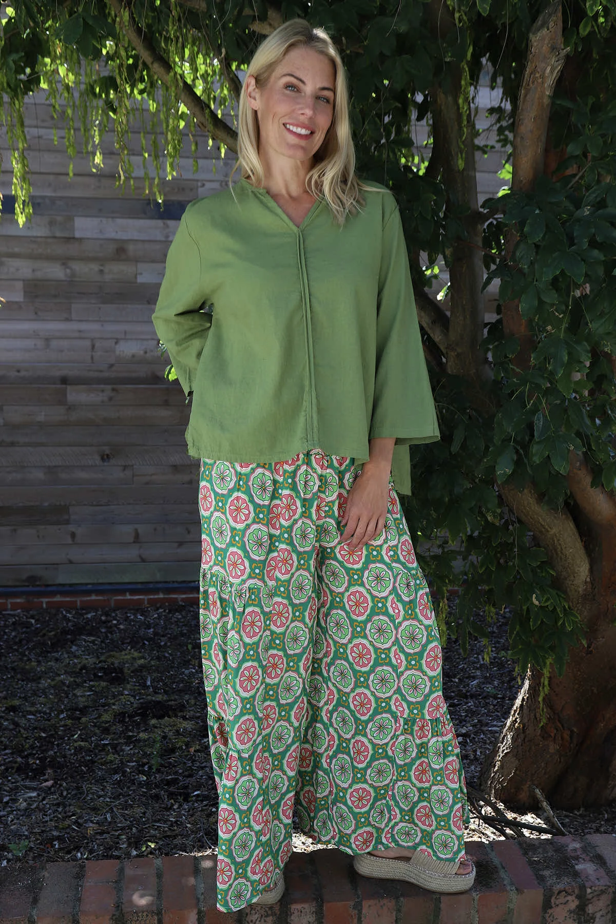 Grace Linen Top Olive 4 Grace Linen Top Olive - Image 2