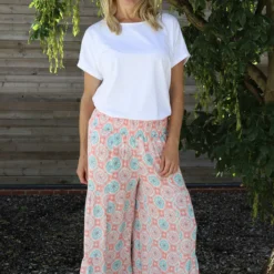 Maribel Print Trousers Pink