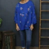 Vicki Rose Print Linen Top Cobalt -Kitandkaboodal Store IMG 0552 c6a2c6a0 65e3 4837 b28b ec32af966fb2