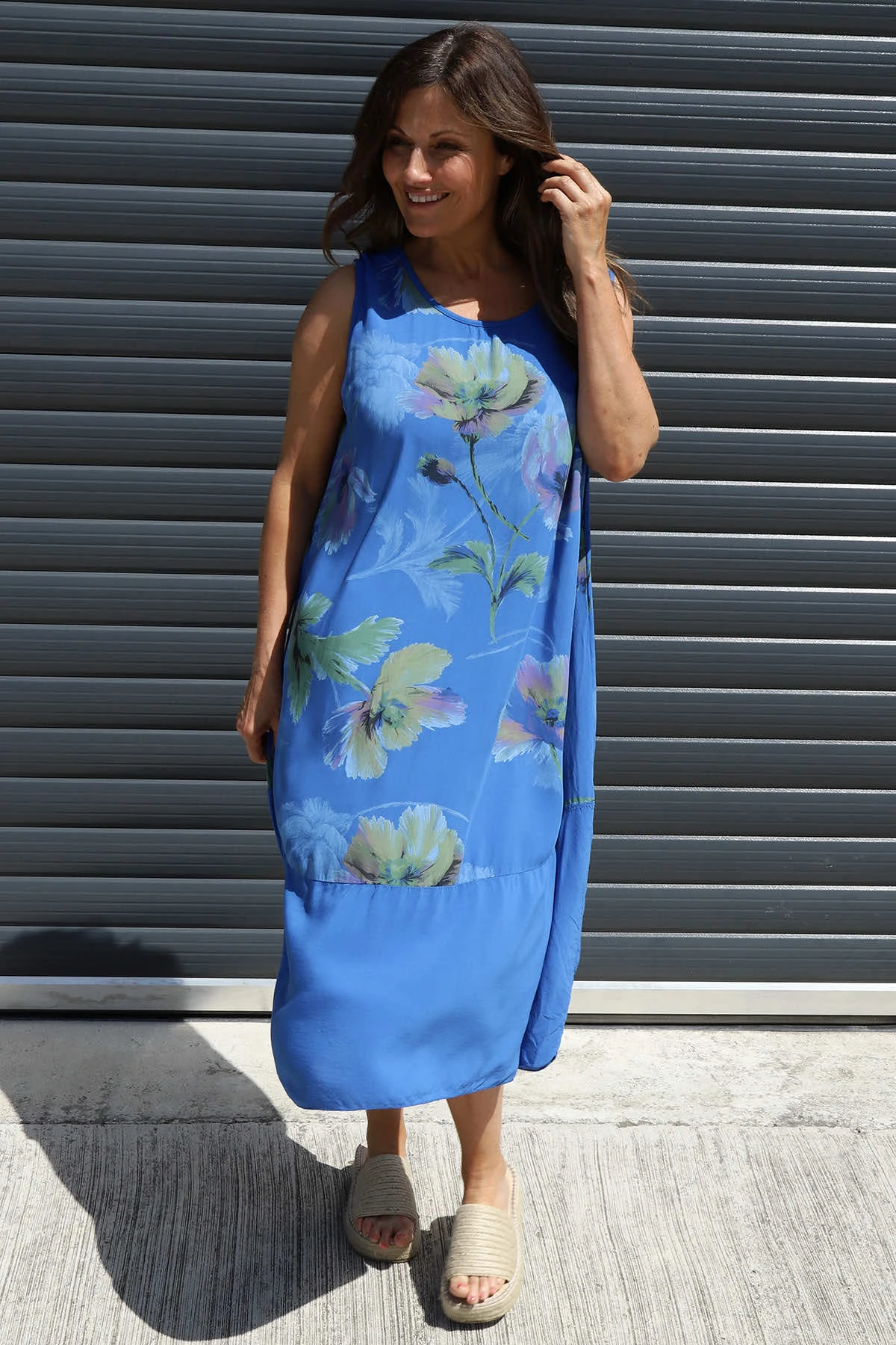 Concetta Print Sleeveless Dress Cobalt 3 Concetta Print Sleeveless Dress Cobalt