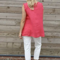 Therese Sleeveless Linen Top Hot Pink 9 Therese Sleeveless Linen Top Hot Pink -Kitandkaboodal Store IMG 0569 0828283f c62d 4f25 ace0 8cf5cf7313af