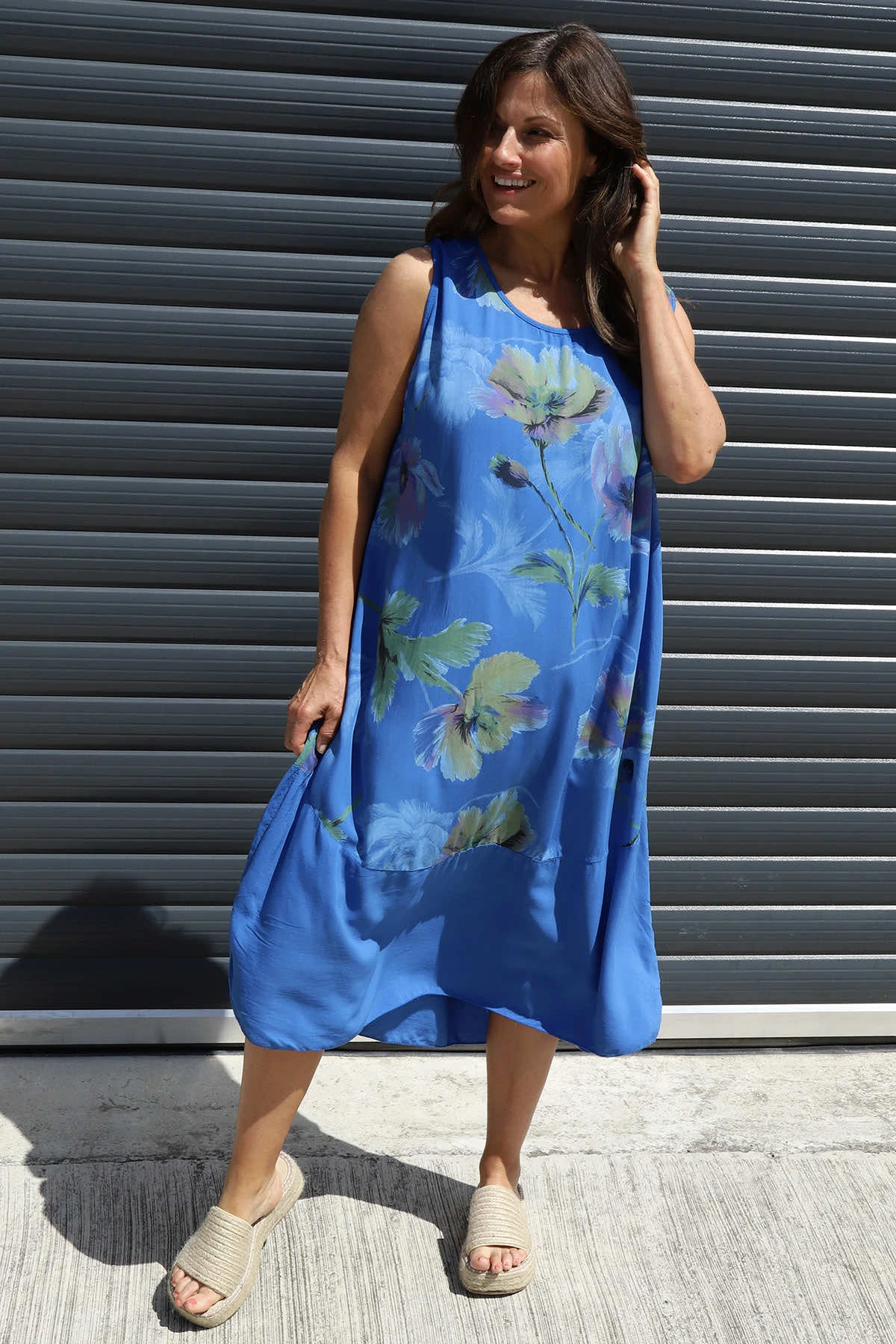 Concetta Print Sleeveless Dress Cobalt 4 Concetta Print Sleeveless Dress Cobalt - Image 2