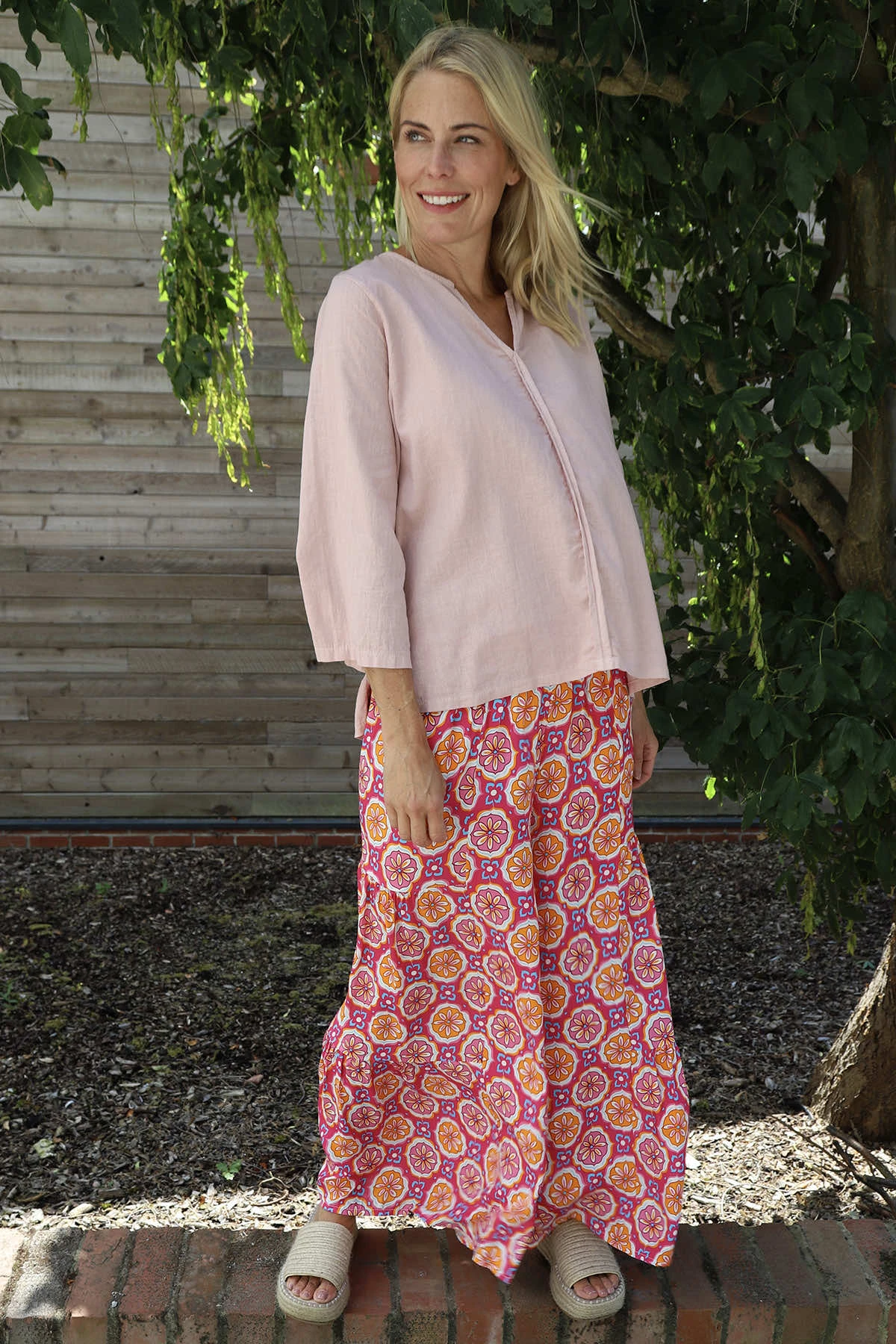 Grace Linen Top Pink 3 Grace Linen Top Pink