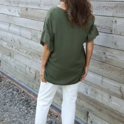 Neola Frill Sleeve Top Khaki -Kitandkaboodal Store IMG 0596 88e08b43 3b54 49a2 9a1d 43e3f0204fd3