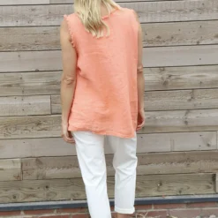 Therese Sleeveless Linen Top Orange -Kitandkaboodal Store IMG 0604 29b69af3 f1c3 4096 814b 5891373f0035