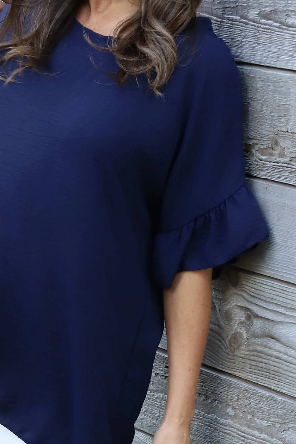 Neola Frill Sleeve Top Navy 5 Neola Frill Sleeve Top Navy - Image 3