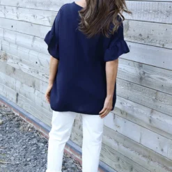 Neola Frill Sleeve Top Navy 9 Neola Frill Sleeve Top Navy -Kitandkaboodal Store IMG 0615 57812180 1a0e 400b 8a00 26da6a18d5c1